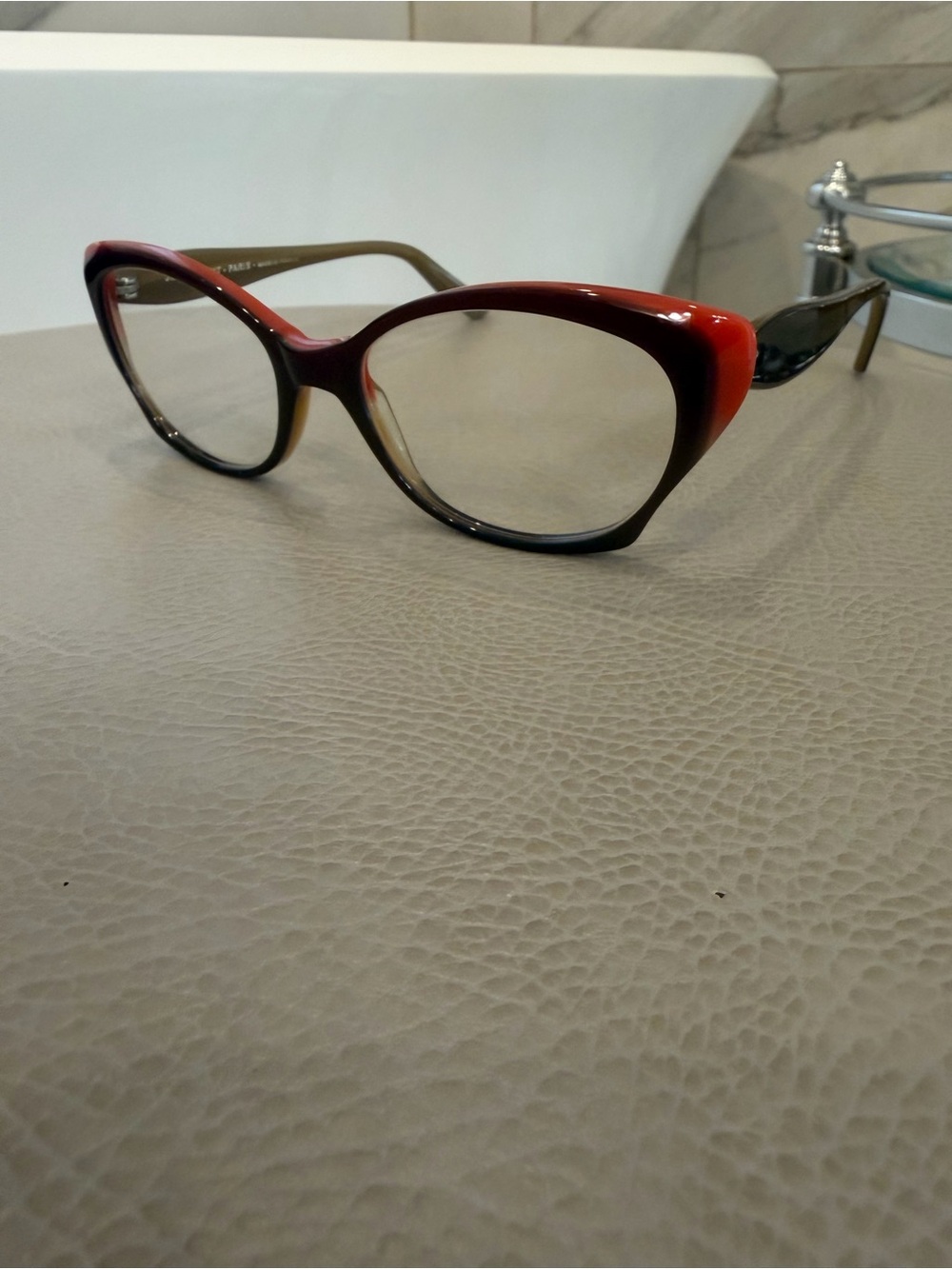 Pristine Jean Lafont Glasses Petale 1013 Brown Orange 52mm France